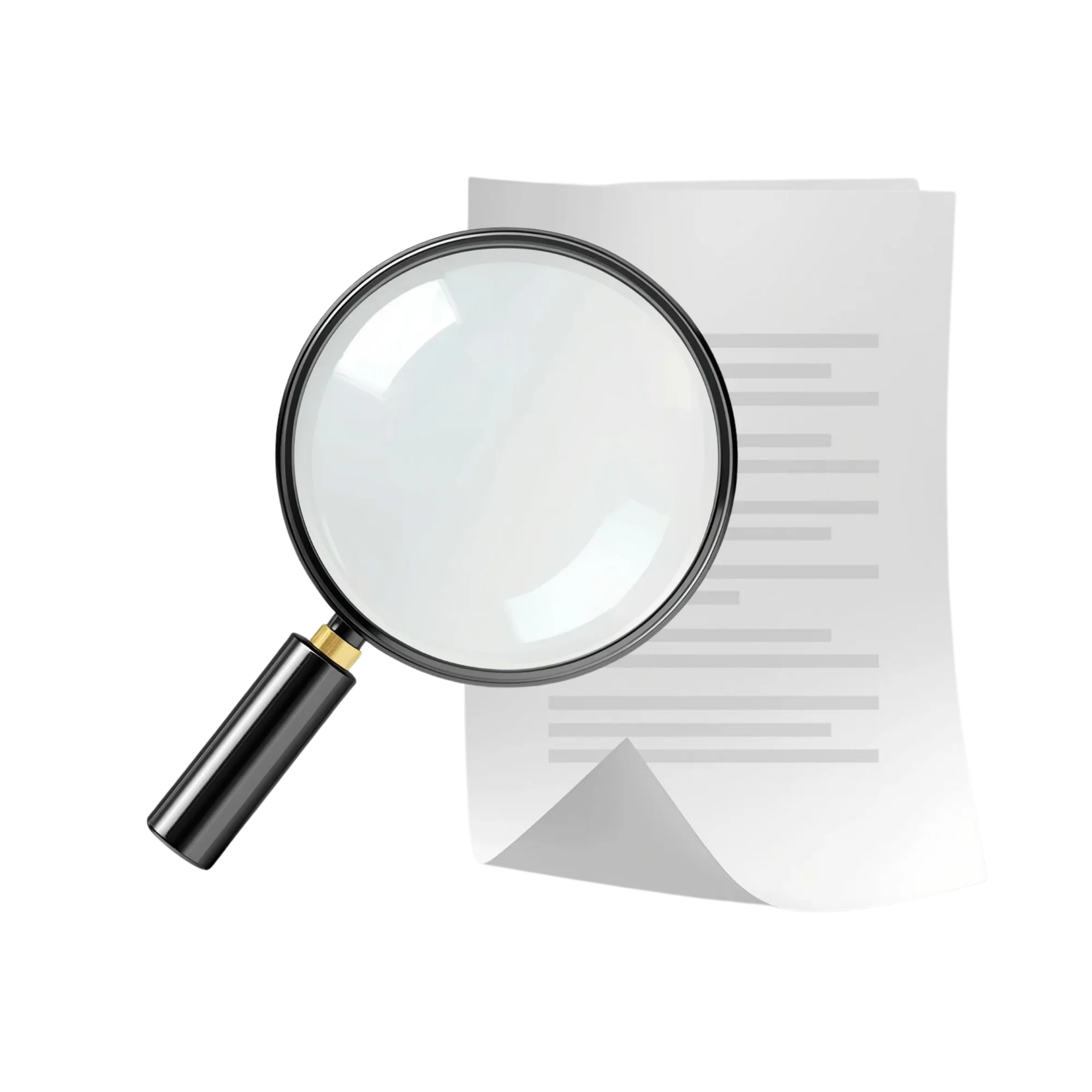 Audyt SEO — lupa analizująca dokument z treścią strony internetowej