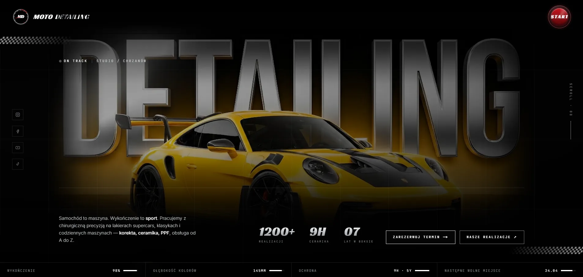 APEX Detailing — strona stworzona przez Jakuba Sidora