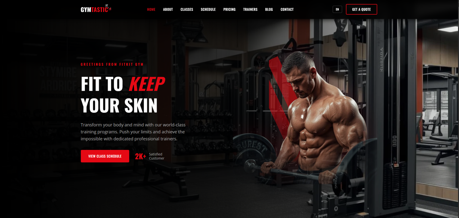 Gymtastic — strona stworzona przez Jakuba Sidora