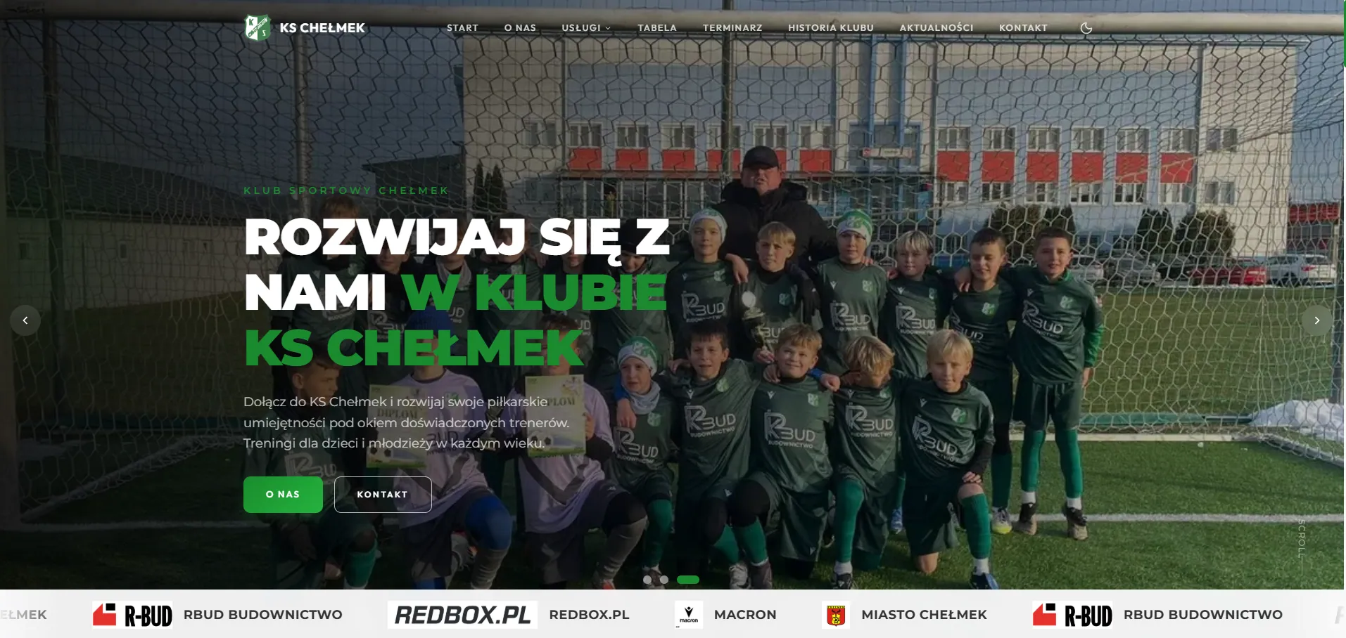 KS Chełmek — Klub Sportowy — realizacja Jakub Sidor Web Developer