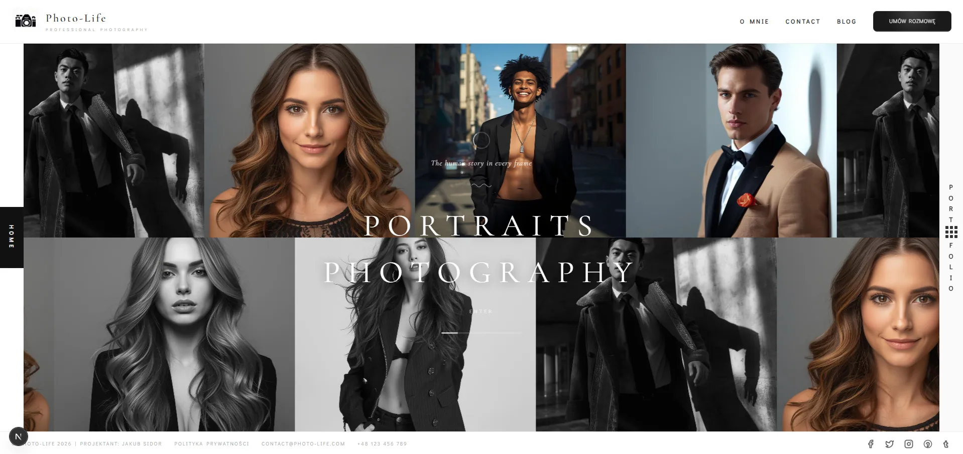 Photo-Life — Portfolio Fotografa — realizacja Jakub Sidor Web Developer
