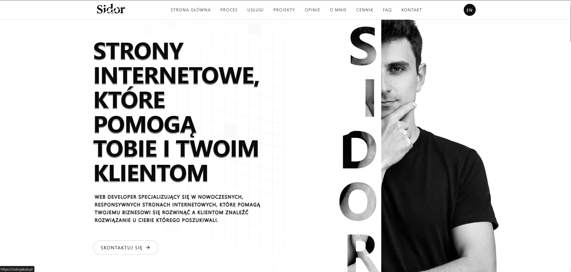 Sidor — Web Developer & Portfolio — realizacja Jakub Sidor Web Developer
