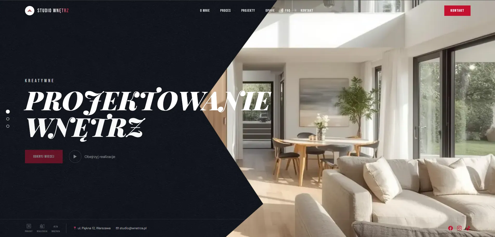 Studio Wnętrz — Projektowanie Wnętrz — realizacja Jakub Sidor Web Developer
